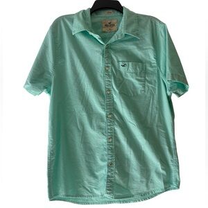 Hollister Men’s Mint Green Button Down Shirt XL